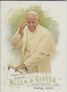 POPE FRANCIS 2016 Topps ALLEN & GINTER Papal Visit Catholic Church Card RARE!