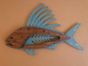 010 Rooster Fish Wall Art Beach Ocean Lake House Nautical Theme Barhroom Decor - Picture 1 of 7