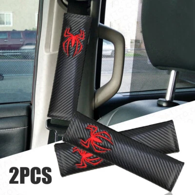 2PCS Spider Car Seat Belt Cover Strap Pad Shoulder Comfort Cushion Accessories  - Image 1 of 4
