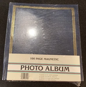 100 Page Magnetic Photo Album Loose Leaf 3 Ring Binder No Glue Or Corners - Picture 1 of 6
