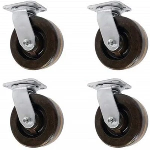 CasterHQ - 4" X 2" HIGH Temperature PHENOLIC Wheel | Swivel Caster Set of 4  - Bild 1 von 2