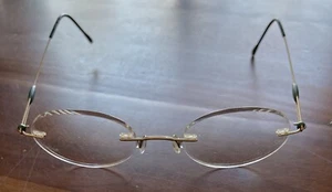 Vintage Silhouette M7392 Green Oval Half Rim Metal Sunglasses Made In Austria - Picture 1 of 6
