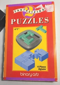 Binary Arts 2 Puzzle 4 "T" and 4 Piece Jigsaw - Picture 1 of 6