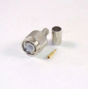 10PCS RF Connector TNC Male Crimp Delrin Insulation Nickel Plated Coaxial - Picture 1 of 5