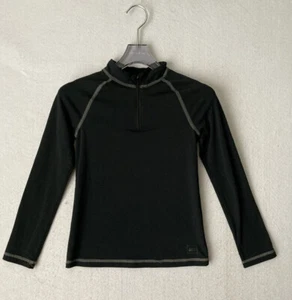 REI 1/4 Zip Up Collar Stretch Black Activewear Athletic Shirt Girl's Size Small - Picture 1 of 9