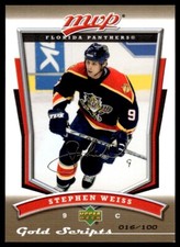 2007-08 Upper Deck MVP GOLD SCRIPTS /100 Stephen Weiss Florida Panthers