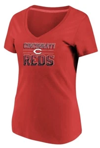 (NEW) Women's Majestic Cincinnati Reds Compulsion to Win V-Neck T-Shirt - Picture 1 of 2