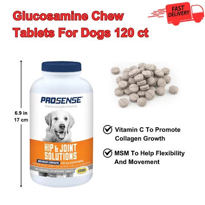 Advanced Strength Glucosamine Chew Tablets for Dog,120ct,Joint&Cartilage Support - Image 1 of 4