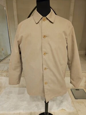 Banana Republic Mens Raincoat Rain Jacket Trench Coat Large L Khaki Pea  - Image 1 of 4
