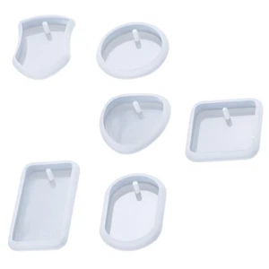 6 Pcs Pendant Tag Mold Epoxy Keychain Silicone Molds for Resin Miss Lovers - Picture 1 of 12