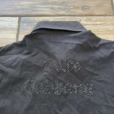 Camisa Occidental Grande Negra Y2K D&G Botones a Presión Tachonada Rancho Joyas De Colección Foto 1 de 4