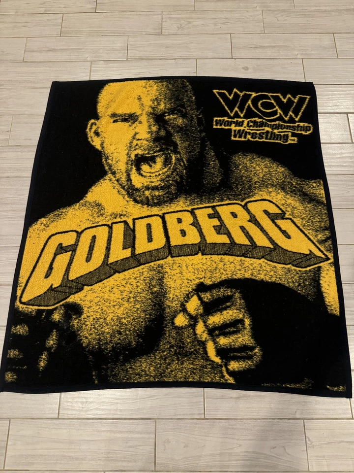 Manta de Colección WCW Wrestling Goldberg Biederlack Negra Amarilla Hecha en EE. UU. Foto 1 de 4