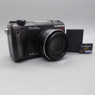 Olympus Digital Camera C-770 Ultra Zoom 4.0MP Black Tested With Battery+ xD Card - Image 1 of 4