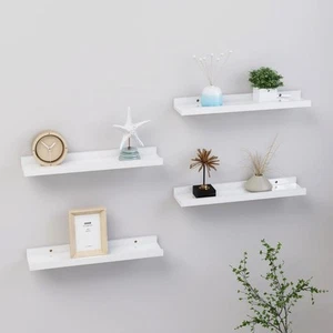 vidaXL Mensole a Muro 4 pz Bianco Lucido 40x9x3 cm - Foto 1 di 8