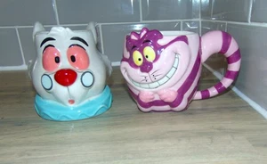 Disney Alice im Wunderland: Grinsekatze & weißer Hase 3D-geprägte große Tassen - Bild 1 von 15