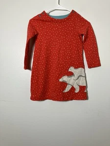 Mini Boden Long Sleeve Dress Sz 5/6 Red 100% Cotton Lightweight Casual Summer - Picture 1 of 5