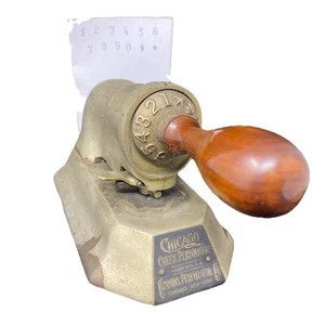 Antiker Chicago Check Perforator Cummins Perforator Co Made in USA getestet funktioniert - Bild 1 von 8