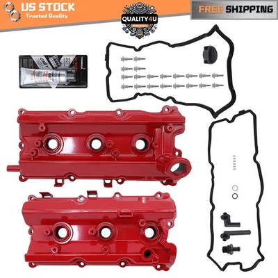 2 Red Valve Cover SET for 03-08 NISSAN Infiniti FX35 G35 M35 Nissan 350Z 3.5L Foto 1 de 4