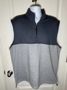 NWT Dunning Golf 1/4 Zip Gray Blue Vest Soft Cotton Size XL - Picture 1 of 5
