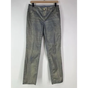 Chico’s Platinum Denim Silver High Rise Stretch 5 Pocket Skinny Jeans - Picture 1 of 10