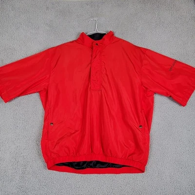 Chaqueta de lluvia Dryjoys By FootJoy manga corta grande roja 1/2 cremallera abrigo a presión Foto 1 de 4