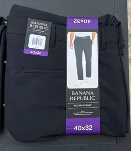 Banana Republic Men's Stretch Slim Fit Flat Front Pant 40x32 - Picture 1 of 2