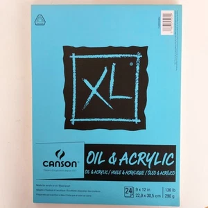 Canson XL Series Oil & Acrylic 9 X 12" Paper Pad Artist 136lb 24 Sheets NEW - Picture 1 of 3