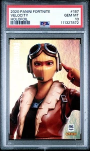2020 Panini Fortnite #187 Velocity Holofoil PSA 10 USA Print - Picture 1 of 2