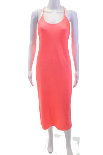 Abito donna T Alexander Wang incrociato a strati senza maniche a tubino arancione taglia M