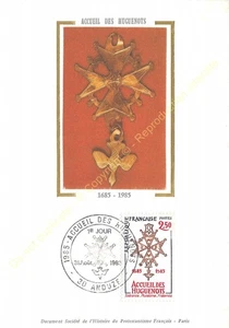 Card Maximum FDC Silk France Home Huguenots 1985 Anduze - Picture 1 of 2