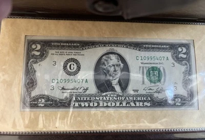 1976 USA proof $2 Two Dollar Bicentennial Commemorative Bill 1st Day of Issue - Image 1 of 4