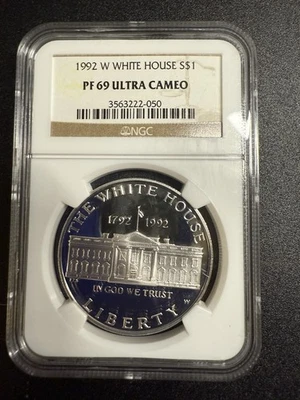 1992-W White House Silver Dollar $1 NGC PF69 Ultra Cameo - Image 1 of 4