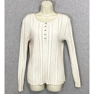 Suéter Sundance Echo Beauty Henley para Mujer M Acanalado Niña Limpia Acogedor Boho Foto 1 de 4