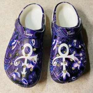 Prince Purple Rain Clogs Slides Garden Shoes Unisex Sz Women 8, Men 6, EU 41 - Picture 1 of 4