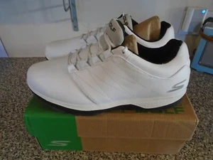 NEW MENS SKECHERS GOGOLF PRO 4 GOLF SHOES ~ SIZE ~ UK 8.5 ~ COLOUR ~ WHITE/BLACK - Picture 1 of 8