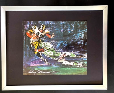 LEROY NEIMAN + STEELERS - JETS + CIRCA 1970'S + SIGNED PRINT FRAMED - image 1 of 4