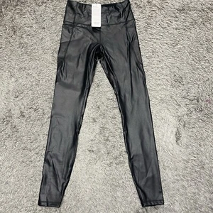 CRZ Yoga Leggings Damen S 4/6 schwarz Kunstleder Design sportliche Trainingshose - Bild 1 von 17