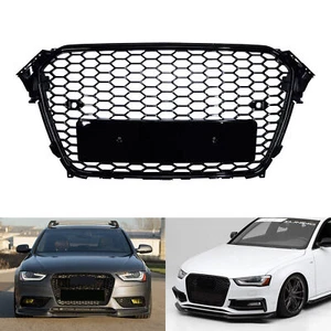 Honeycomb Mesh Front Bumper Grille Black For 2013-16 Audi A4 B8.5 S4 RS4 Style - Foto 1 di 10