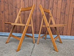 Designer Klappstuhl Holz Stuhl 60er Vintage Danish Holzstuhl Folding Chair 1/2c - Picture 1 of 12