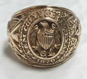 Without-Stone Men's A & M College Of Texas Aggie Ring 14k Yellow Gold SILVER 925 - Picture 1 of 4