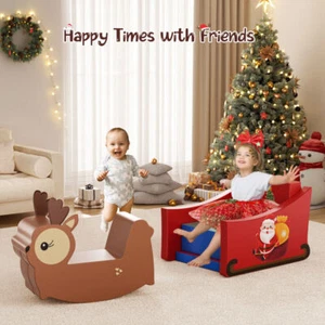 7pcs Deer Rocking Horse Lightweight Climb and Crawl Playset Soft Foam Play Set - Picture 1 of 11