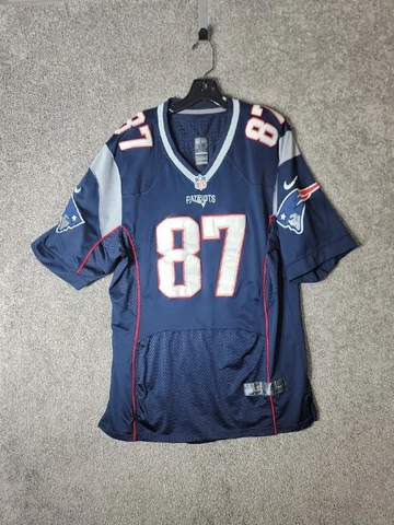 Nike Mens Blue New England Patriots Rob Gronkowski #87 On Field NFL Jersey Sz 48 Cover