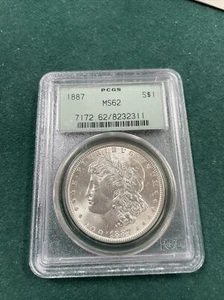 1887 Morgan Silber PCGS MS62 OGH - Bild 1 von 2
