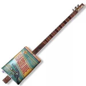 One Tin can Gasoline 3tpv cigar box guitar Mississippi Sound blues Matteacci's - Imagen 1 de 4