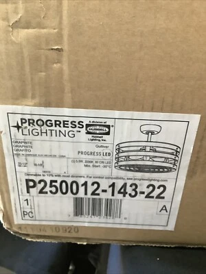Progress Lighting 24" 3 Blade Indoor Fixture. Graphite. P250012-143-22. RM5 - Image 1 of 4