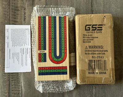 3-Track Color Coded Wooden Folding Cribbage Board By GSE Games - Image 1 of 4