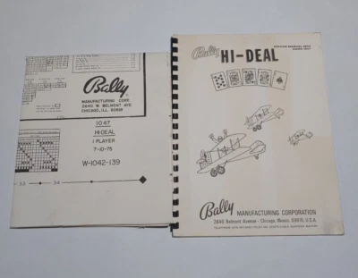 Hi-Deal Pinball Machine Manual & Schematics - Bally - Image 1 of 4