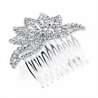 Clear Crystal Crown Design Bridal Silver Tone Hair Comb Slide Bridal Prom