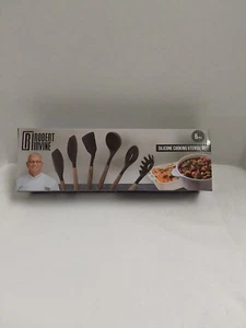 Robert Irvine Black Silicone Cooking Utensil Set W/Wood Handle 6 Pieces BNIB! - Picture 1 of 4