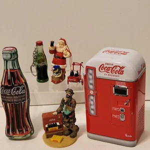 Mixed Lot Coca-Cola Smalls, Ornaments, Tins, Emmett Kelly Figure, Keychain - Picture 1 of 9